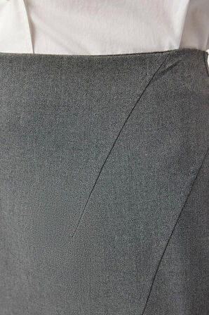 Kadın Moda Stil Midi Astarsız Dokuma Godeli Balık Shape Maxi Boy Dokuma Etek