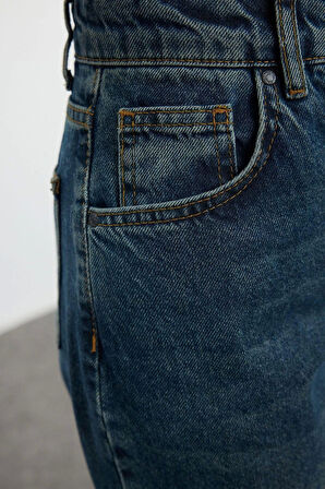 Kadın Moda Şık Kot Pantolon Geniş Paça Uzun Boy Denim Mavi Soluk Vintage Yüksek Bel Jeans