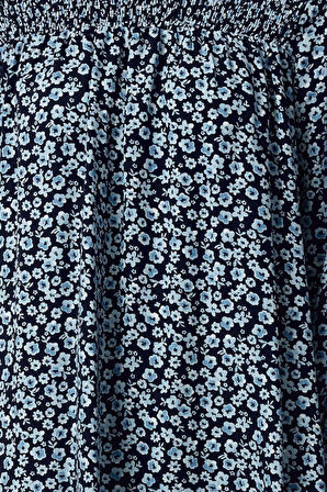 Kadın Moda Şık Mini Boy Dik Yaka Regular Düz Kesim Gipeli Dokuma Elbise