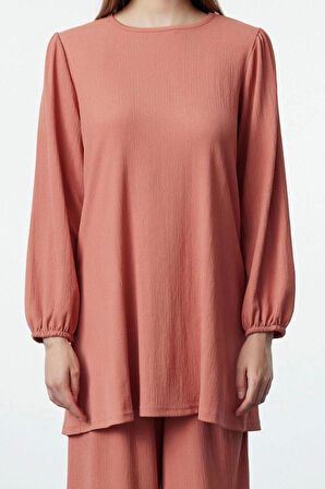 Kadın Moda Şık Regular Midi Boy Uzun Kollu Oversize Bürümcük Örme Alt-Üst Takım
