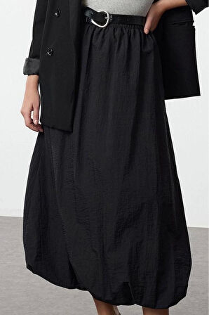 Kadın Moda Stil Maxi Astarsız Dokuma Tesettür Balon Fit Dokuma Etek