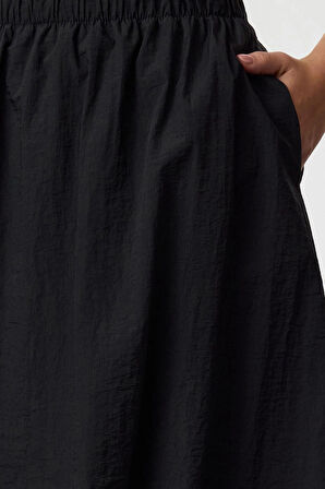 Kadın Moda Stil Maxi Astarsız Dokuma Tesettür Balon Fit Dokuma Etek