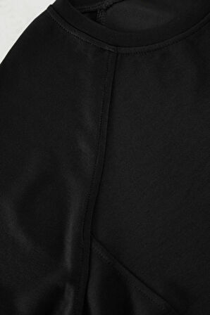 Kadın Büyük Beden Moda Regular Bisiklet Yaka Reglan Kol Regular Dikiş Detaylı Pamuklu Fit Sweatshirt