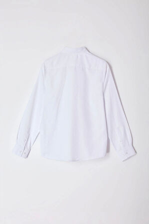 Moda Düğmeli Yaka Düz Uzun Kol Slim Fit Nakış Detaylı Oxford Kolay Ütülenebilir Smart Gömlek