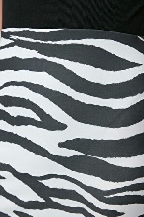 Kadın Moda Stil Maxi Astarsız Örme Animal Baskılı Kalem Esnek Etek