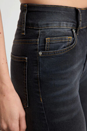 Kadın Moda Şık Kot Pantolon Geniş Paça Uzun Boy Denim Yüksek Bel Jeans