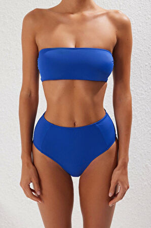 Yeni Leopar Straplez Yüksek Bel Hipster Desenli Straplez Yüksek Bel Hipster Bikini Takımı