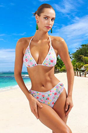 Modern Desenli Bikini Takımı Özel Tasarım Ergonomik Kesim Yaz Koleksiyonu Hızlı Kuruyan
