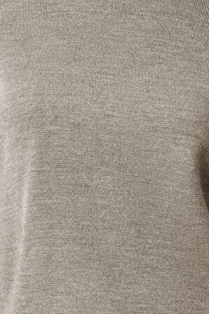 Kadın Moda Şık Bisiklet Yaka Standart Kol Regular Basic Triko Kazak