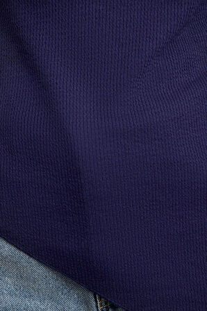 Kadın Moda Şık Üst Giyim Uzun Kayık Yaka Slim Kalıp Örme Drapeli Asimetrik Esnek Bluz