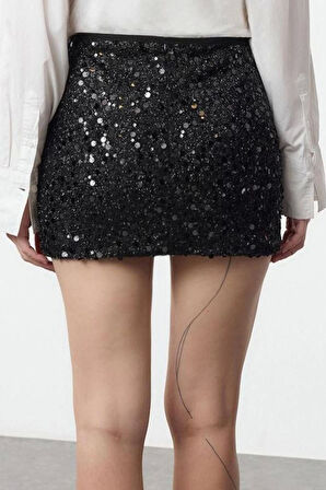 Kadın Moda Stil Mini Astarsız Örme Etek