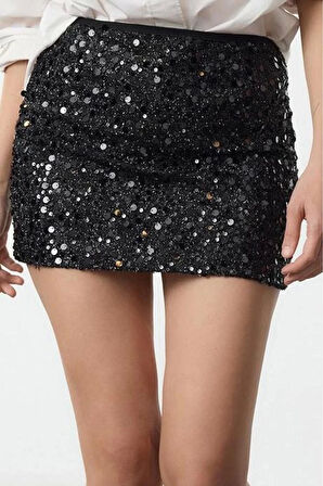 Kadın Moda Stil Mini Astarsız Örme Etek