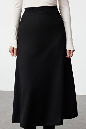 Kadın Moda Stil Maxi Astarsız Örme Tesettür Uzun Esnek Örme Etek