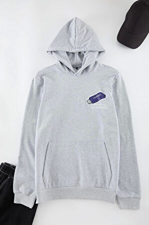 Unisex Moda Şık Regular Kapüşonlu Standart Kol Standart Normal Kesim Sıcak Tutan Baskılı Sweatshirt
