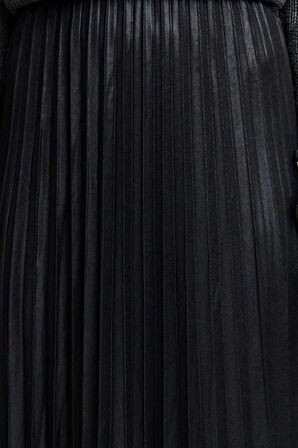 Kadın Moda Stil Maxi Astarsız Örme Tesettür Piliseli Uzun Esnek Örme Etek