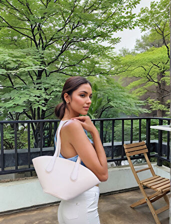 Kadın Modern Kesim Suni Deri Shopper Çanta El Ve Omuz Kullanımı İçin Mükemmel Uyum Mükemmel Uyum