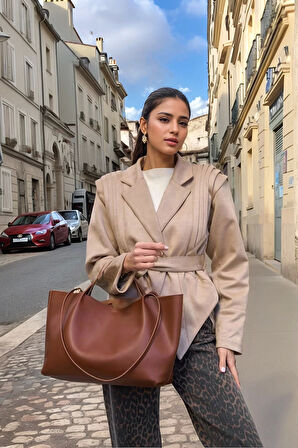 Modern Tote Çanta Geniş Hacimli Suni Deri Günlük Ofis Kullanımı Özel Tasarım Günlük Kullanım İçin