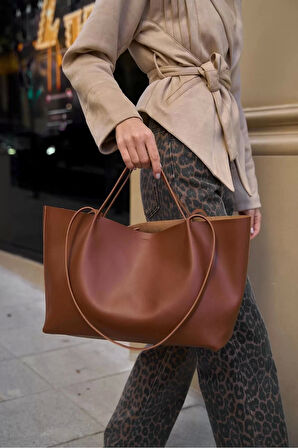 Modern Tote Çanta Geniş Hacimli Suni Deri Günlük Ofis Kullanımı Özel Tasarım Günlük Kullanım İçin