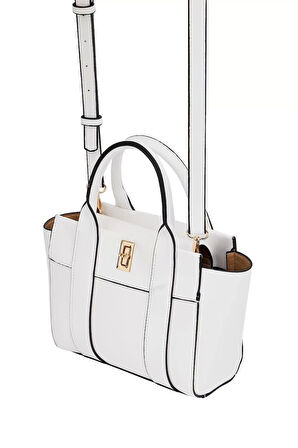 Kadın Mini Tote Vegan Deri El Çantası Gold Toka Günlük ve İş Trend Tasarım Modern Stil Mükemmel Uyum
