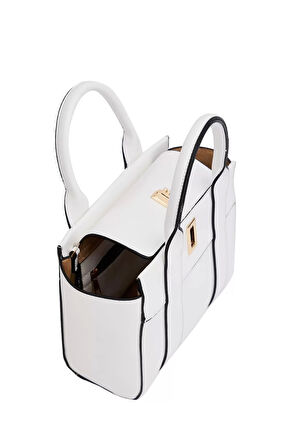 Kadın Mini Tote Vegan Deri El Çantası Gold Toka Günlük ve İş Trend Tasarım Modern Stil Mükemmel Uyum