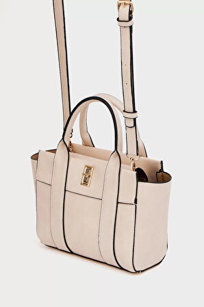 Kadın Mini Tote Vegan Deri El Çantası Gold Toka Günlük ve İş Trend Tasarım Modern Stil Mükemmel Uyum