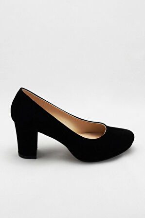 Kadın Moda Şık Siyah Klasik Topuklu Ayakkabı Topuklu Düğün Nişan Gece Abiye Ayakkabısı