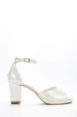 Kadın Moda Şık Sedef Cilt Topuklu Klasik Ayakkabı Topuklu Düğün Nişan Gece Abiye Ayakkabısı