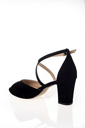 Kadın Moda Şık Siyah Topuklu Ayakkabı Topuklu Zarif Tasarım Düğün Nişan Gece Abiye Ayakkabısı