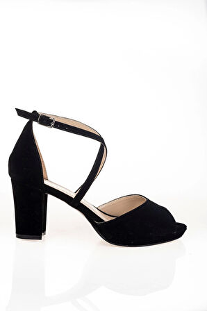 Kadın Moda Şık Siyah Topuklu Ayakkabı Topuklu Zarif Tasarım Düğün Nişan Gece Abiye Ayakkabısı