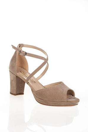 Kadın Moda Şık Pudra Süet Topuklu Klasik Ayakkabı Topuklu Düğün Nişan Gece Abiye Ayakkabısı