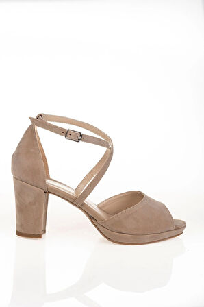 Kadın Moda Şık Pudra Süet Topuklu Klasik Ayakkabı Topuklu Düğün Nişan Gece Abiye Ayakkabısı