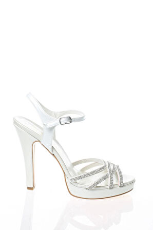 Kadın Moda Şık Gold Taşlı Topuklu Zarif Tasarım Yüksek Topuk Düğün Nişan Gece Abiye Ayakkabısı