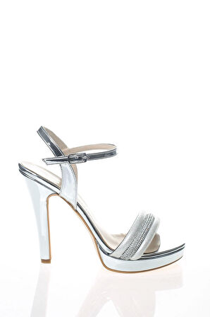 Kadın Moda Şık Gold Ayna Sıra Taşlı Topuklu Zarif Tasarım Düğün Nişan Gece Abiye Ayakkabısı