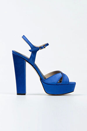 Kadın Moda Şık Gümüş Saten Klasik Ayakkabı Kalın Düğün Nişan Gece Abiye Ayakkabısı