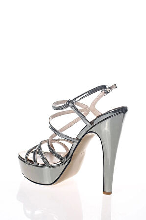 Kadın Moda Şık Gold Ayna Taş Topuklu Zarif Tasarım Düğün Nişan Gece Abiye Ayakkabısı