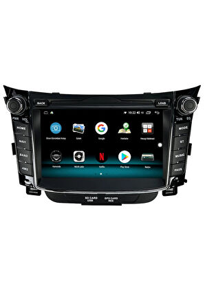 Hyundai I30 Tuşlu Android 12 Carplay Özellikli Navigasyon Multimedya Ekran 2gb Ram + 32gb Hdd