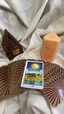 AY DETAYLI TAROT ÜÇGEN MUM