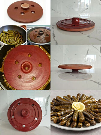 Dolma Sarma Taşı Kapağı 19 Cm -Meşhur Avanos Toprağından Delikli Dolma Taşı Yaprak Sarma Güveç Kapak 19 Cm