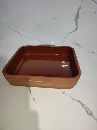 Toprak Sırlı Kare Borcam İç Yüzey 30 X 30 X6 cm 5-6 Kişilik