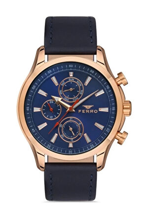 Lacivert Deri Kordon Erkek Kol Saati FM11105B-T