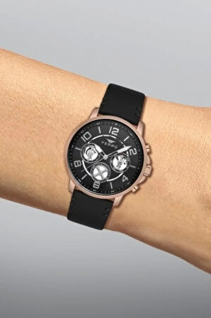 Siyah Deri Kordon Erkek Kol Saati FM11146B-R