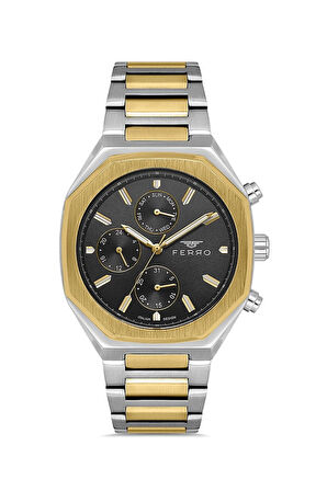 Sarı ve Gümüş Çelik Kordon Erkek Kol Saati FM11522AWT-D2