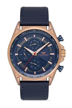 Lacivert Deri Kordon Erkek Kol Saati FM1803B-R