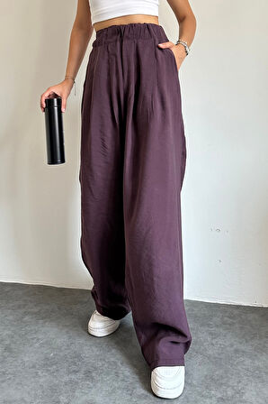 Feela Moda 2009 Beli Lastikli Lyocell Kumaş Yüksek Bel Palazzo Kadın Pantolon