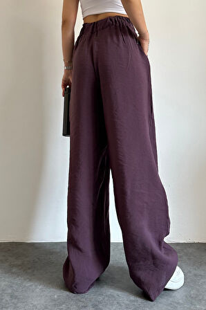 Feela Moda 2009 Beli Lastikli Lyocell Kumaş Yüksek Bel Palazzo Kadın Pantolon