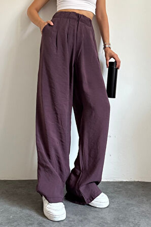 Feela Moda 2009 Beli Lastikli Lyocell Kumaş Yüksek Bel Palazzo Kadın Pantolon