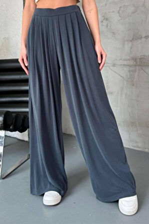 Feela Moda Kadın Beli Lastikli Modal Dokuma Pileli Şalvar Kadın Pantolon 2012
