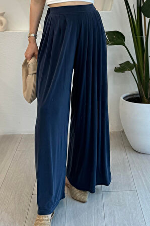Feela Moda Kadın Beli Lastikli Modal Dokuma Pileli Şalvar Kadın Pantolon 2012
