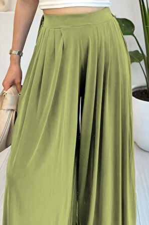 Feela Moda Kadın Beli Lastikli Modal Dokuma Pileli Şalvar Kadın Pantolon 2012