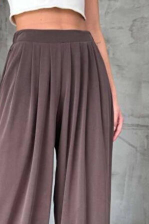 Feela Moda Kadın Beli Lastikli Modal Dokuma Pileli Şalvar Kadın Pantolon 2012